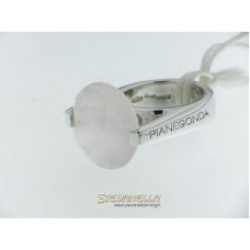 PIANEGONDA anello argento e quarzo rosa tonda referenza AA010389 mis.14 new